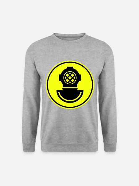 Diver helmet apnea - Unisex Sweatshirt - salt & pepper