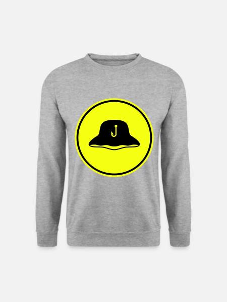 Fishing Hat Icon Silhouette - Unisex Sweatshirt - salt & pepper