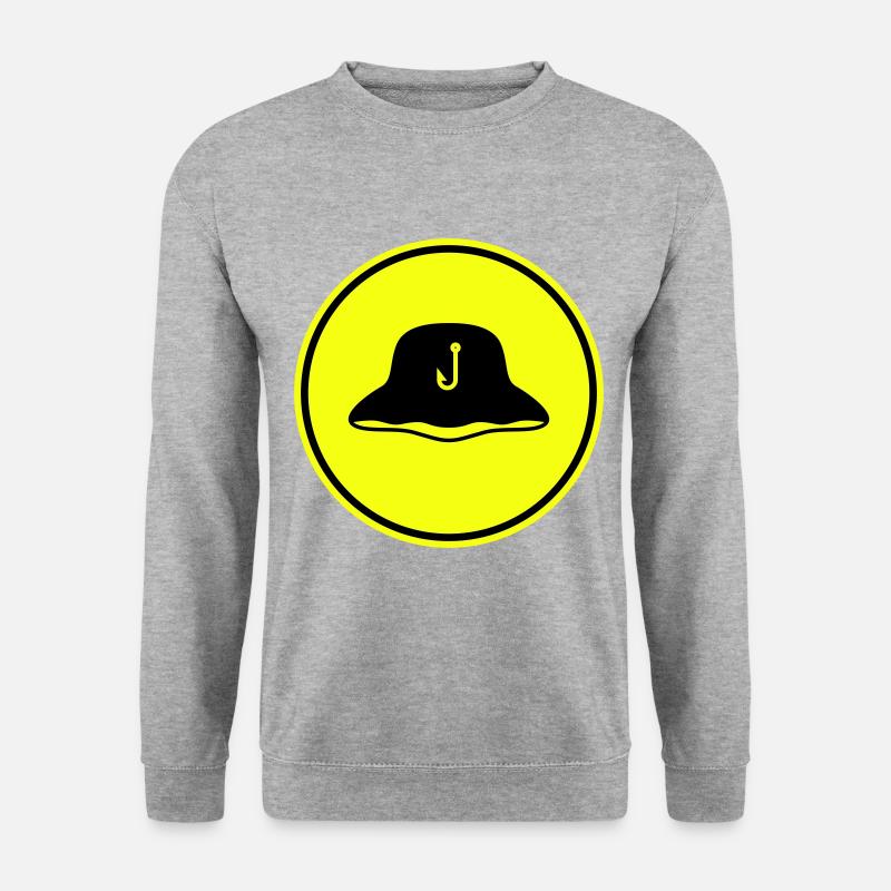 Icône chapeau de pêche Silhouette - Sweat-shirt Unisexe - gris chiné