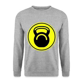 Hantel gewichte icon - Unisex Pullover - Weißgrau meliert - Vorne - Alina (178cm) & Michal (187cm)