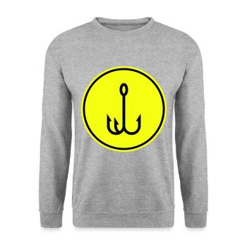 Fishing hook angler icon - Unisex Sweatshirt - salt & pepper - Front - Alina (178cm) & Michal (187cm)