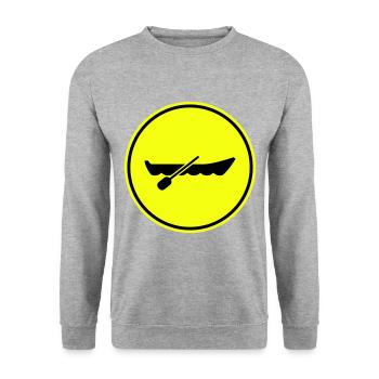 boot Symbol Silhouette - Unisex Pullover - Weißgrau meliert - Vorne - Alina (178cm) & Michal (187cm)