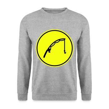 Fishing rod fishing icon - Unisex Sweatshirt - salt & pepper - Front - Alina (178cm) & Michal (187cm)