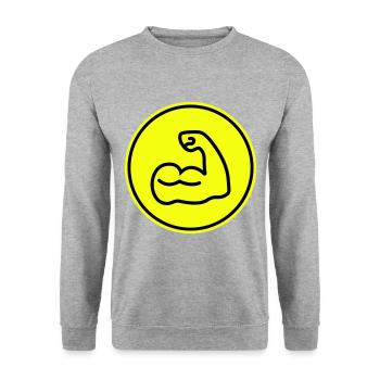 Muscles dumbbell icon - Unisex Sweatshirt - salt & pepper - Front - Alina (178cm) & Michal (187cm)