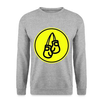 Symbole des gants de boxe - Sweat-shirt Unisexe - gris chiné - Devant - Alina (178cm) & Michal (187cm)
