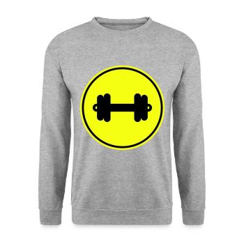 Hantel gewichte icon - Unisex Pullover - Weißgrau meliert - Vorne - Alina (178cm) & Michal (187cm)