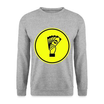 Money Money silhouette - Unisex Sweatshirt - salt & pepper - Front - Alina (178cm) & Michal (187cm)