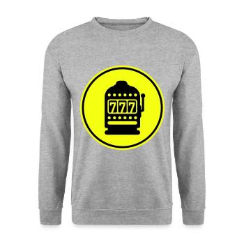 Einarmiger bandit Silhouette icon - Unisex Pullover - Weißgrau meliert - Vorne - Alina (178cm) & Michal (187cm)