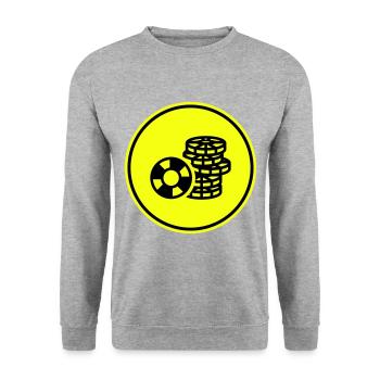 Icône de jeton de poker - Sweat-shirt Unisexe - gris chiné - Devant - Alina (178cm) & Michal (187cm)