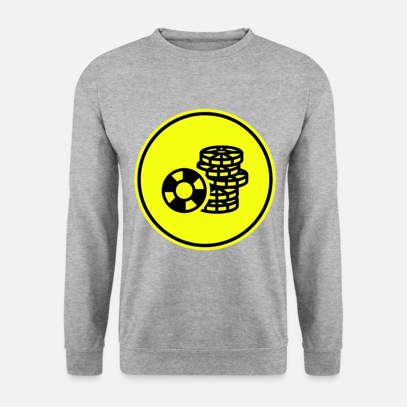 Poker Chip Icon - Unisex Pullover - Weißgrau meliert