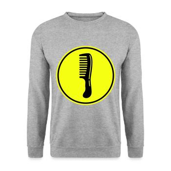 Comb hairdresser icon - Unisex Sweatshirt - salt & pepper - Front - Alina (178cm) & Michal (187cm)