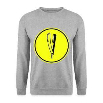 Shave Barber logo icon - Unisex Sweatshirt - salt & pepper - Front - Alina (178cm) & Michal (187cm)