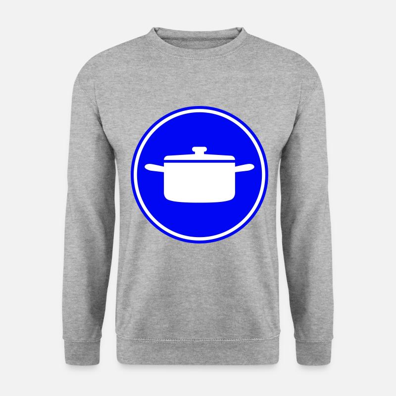 kochtopf Symbol - Unisex Pullover - Weißgrau meliert
