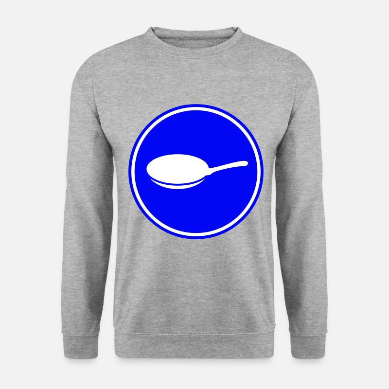 Pfanne Symbol - Unisex Pullover - Weißgrau meliert