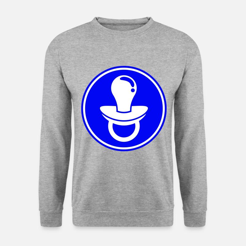 Schnuller Icon Symbol - Unisex Pullover - Weißgrau meliert