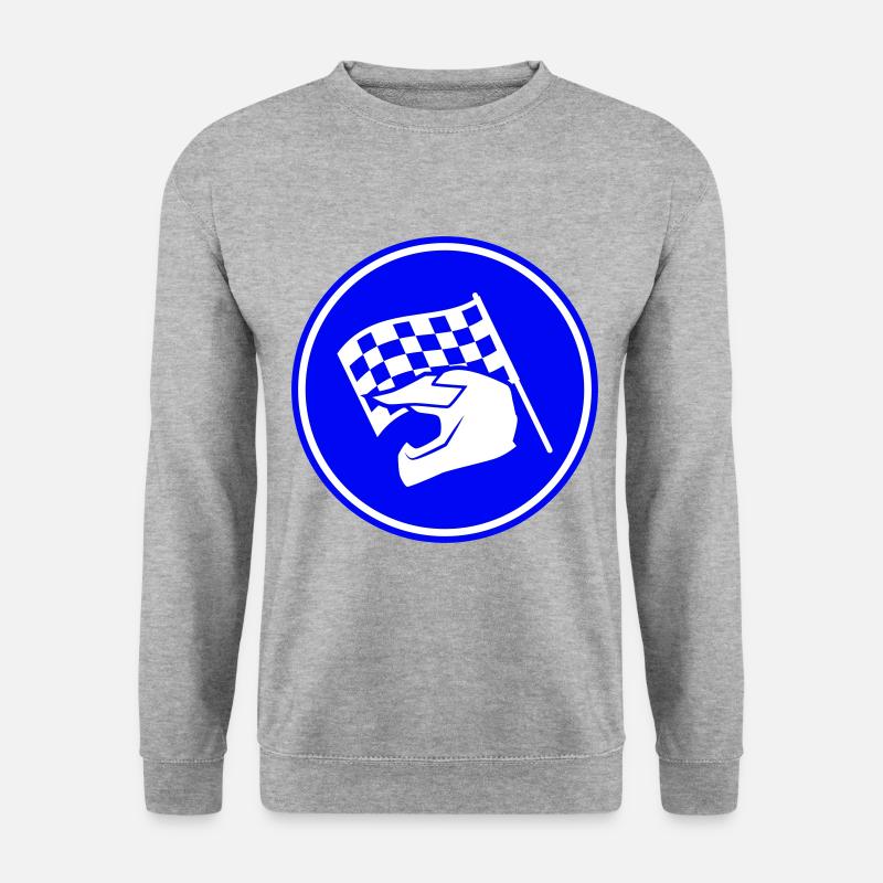 Rennfahrer helm - Unisex Pullover - Weißgrau meliert