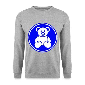 Ours en peluche - Sweat-shirt Unisexe - gris chiné - Devant - Alina (178cm) & Michal (187cm)