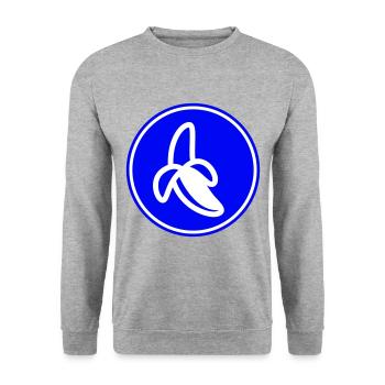 Banane Icon - Unisex Pullover - Weißgrau meliert - Vorne - Alina (178cm) & Michal (187cm)