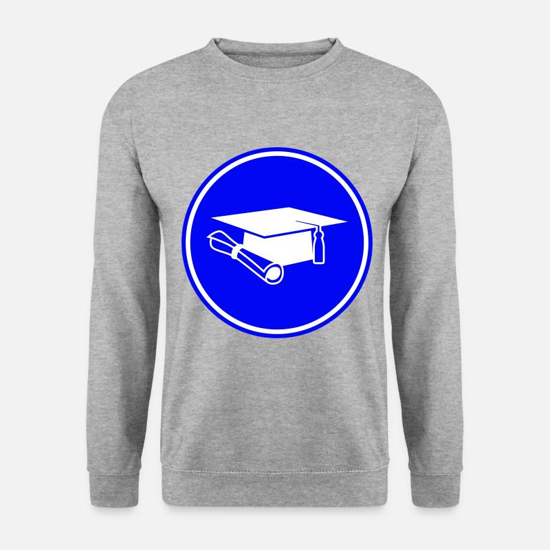 Student mütze - Unisex Pullover - Weißgrau meliert