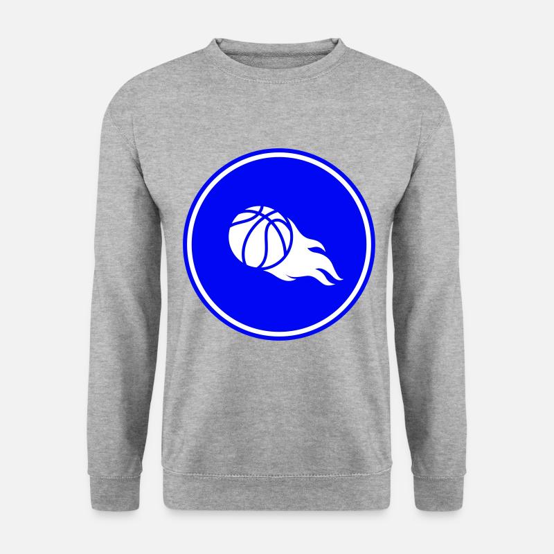 Basketball flamme - Unisex Pullover - Weißgrau meliert