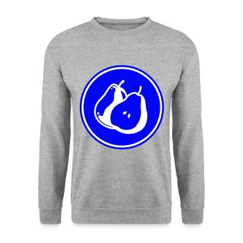Birne Obst - Unisex Pullover - Weißgrau meliert - Vorne - Alina (178cm) & Michal (187cm)