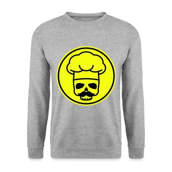 Icône du crâne de cuisinier - Sweat-shirt Unisexe - gris chiné - Devant - Alina (178cm) & Michal (187cm)
