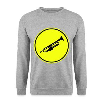 Musique de trompette - Sweat-shirt Unisexe - gris chiné - Devant - Alina (178cm) & Michal (187cm)