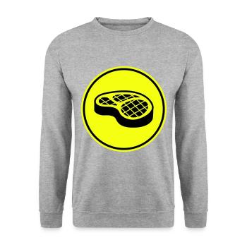 Symbole du steak de viande - Sweat-shirt Unisexe - gris chiné - Devant - Alina (178cm) & Michal (187cm)
