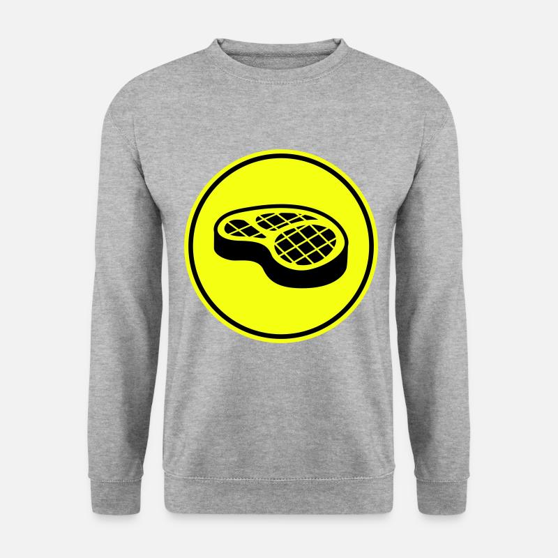 Fleisch steak symbol - Unisex Pullover - Weißgrau meliert