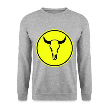 Cow Bull Skull - Unisex Sweatshirt - salt & pepper - Front - Alina (178cm) & Michal (187cm)