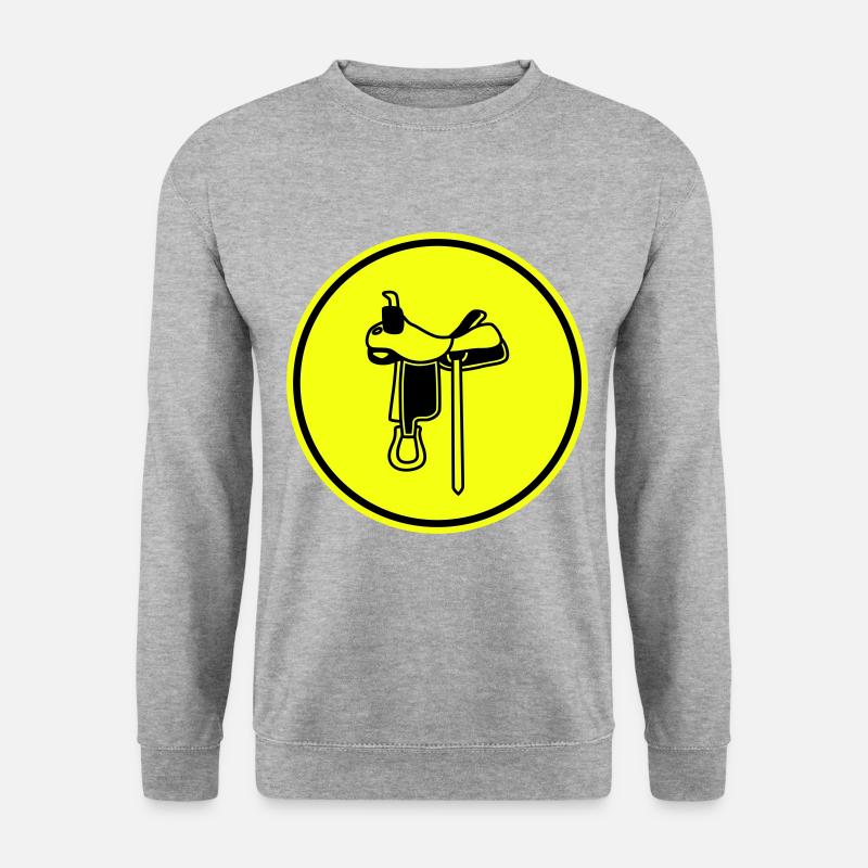 Sattel Symbol - Unisex Pullover - Weißgrau meliert