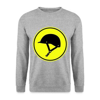 Reiterhut icon - Unisex Pullover - Weißgrau meliert - Vorne - Alina (178cm) & Michal (187cm)