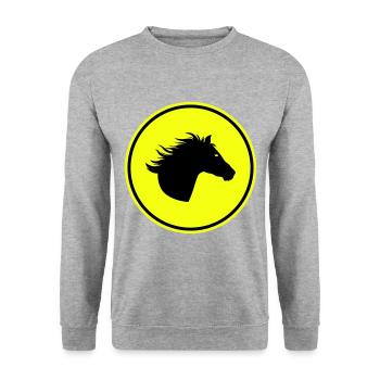 Pferd Horse icon - Unisex Pullover - Weißgrau meliert - Vorne - Alina (178cm) & Michal (187cm)