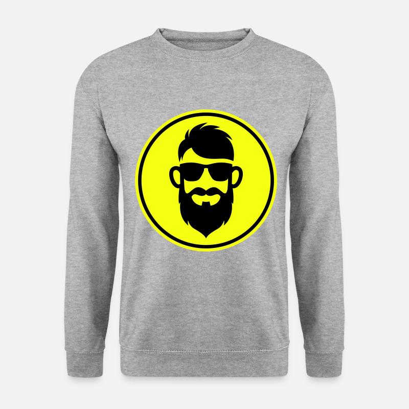 Symbole de barbe du visage - Sweat-shirt Unisexe - gris chiné