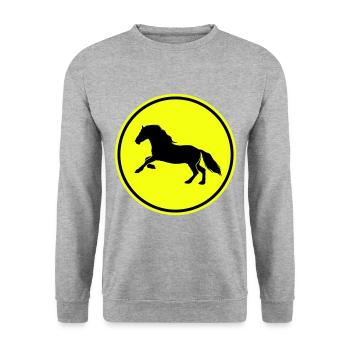 Pferd Horse icon - Unisex Pullover - Weißgrau meliert - Vorne - Alina (178cm) & Michal (187cm)
