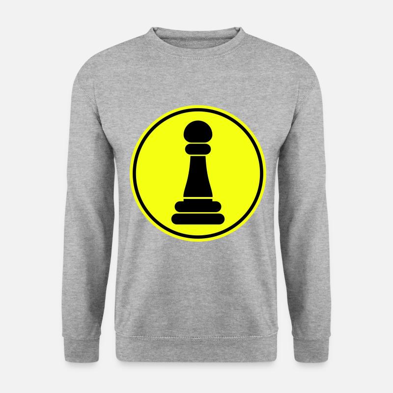 Läufer Bauer Schachfigur - Unisex Pullover - Weißgrau meliert