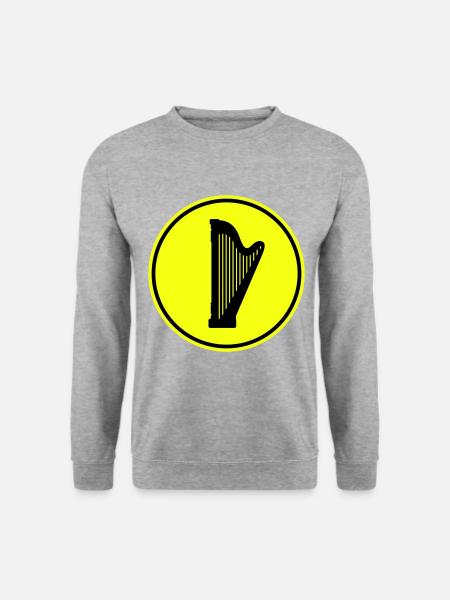Harfe symbol - Unisex Pullover - Weißgrau meliert