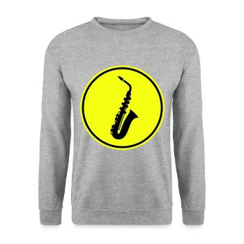 Trompete Symbol - Unisex Pullover - Weißgrau meliert - Vorne - Alina (178cm) & Michal (187cm)