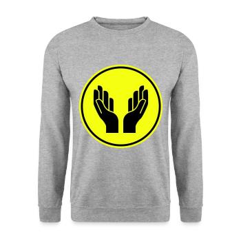 Hands icon icon - Unisex Sweatshirt - salt & pepper - Front - Alina (178cm) & Michal (187cm)