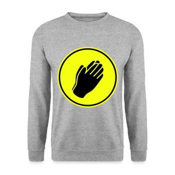 Hands symbol - Unisex Sweatshirt - salt & pepper - Front - Alina (178cm) & Michal (187cm)