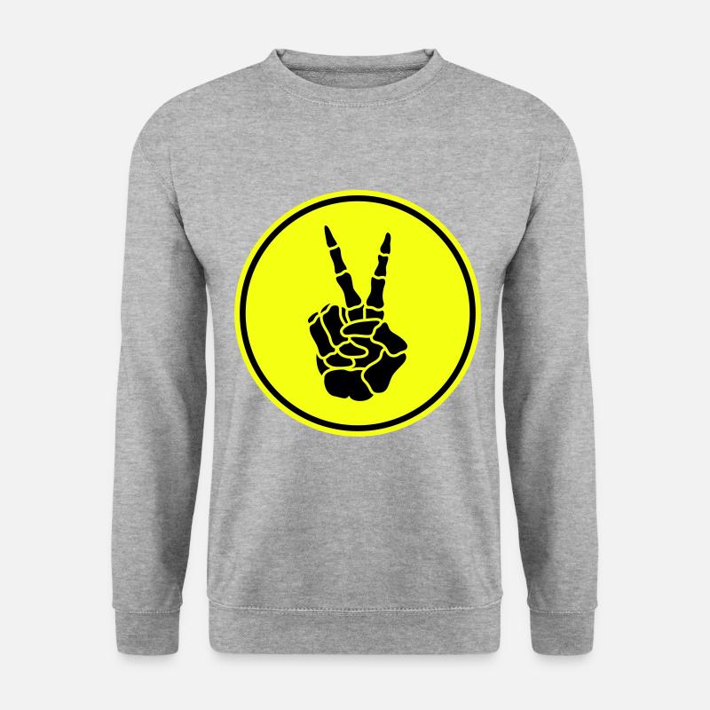 Hand peace skeleton - Unisex Sweatshirt - salt & pepper
