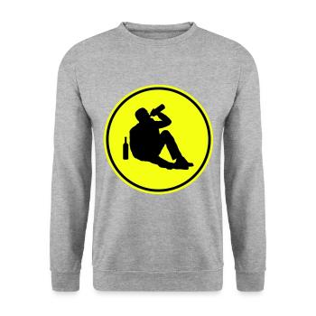 Drinking alcohol man - Unisex Sweatshirt - salt & pepper - Front - Alina (178cm) & Michal (187cm)