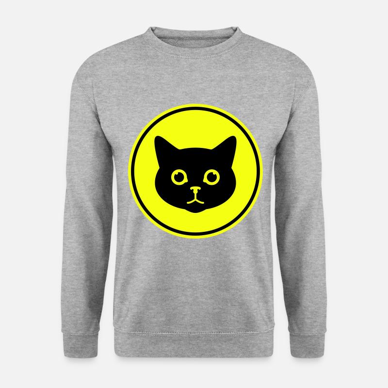 Katze Kopf - Unisex Pullover - Weißgrau meliert