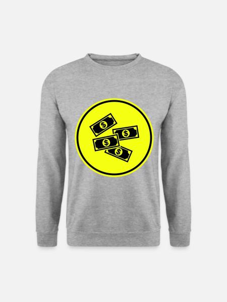 Cash Money Symbol - Unisex Pullover - Weißgrau meliert