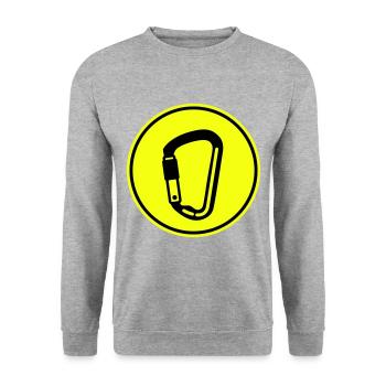 Kletterausrüstung Karabiner - Unisex Pullover - Weißgrau meliert - Vorne - Alina (178cm) & Michal (187cm)
