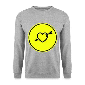 Flèche du symbole du cœur - Sweat-shirt Unisexe - gris chiné - Devant - Alina (178cm) & Michal (187cm)