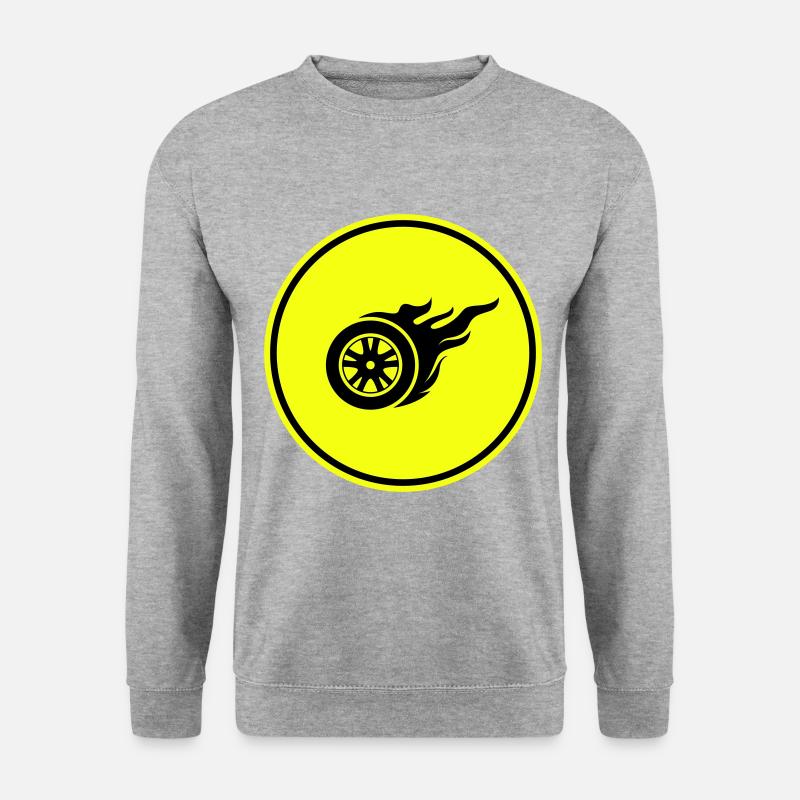 Reifen feuer - Unisex Pullover - Weißgrau meliert