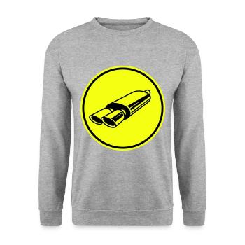 Auspuff Tuning - Unisex Pullover - Weißgrau meliert - Vorne - Alina (178cm) & Michal (187cm)