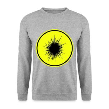Seeigelicon symbol - Unisex Pullover - Weißgrau meliert - Vorne - Alina (178cm) & Michal (187cm)