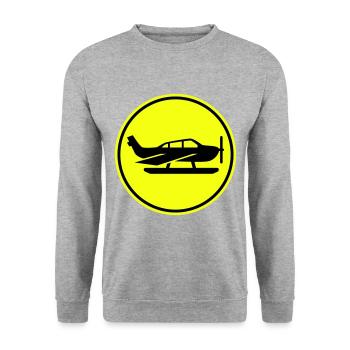 Airplane symbol - Unisex Sweatshirt - salt & pepper - Front - Alina (178cm) & Michal (187cm)